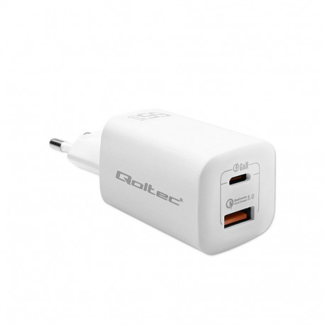 Mobile Charger - Qoltec 50765 65W USB PD 3.0 Fast Charger White
