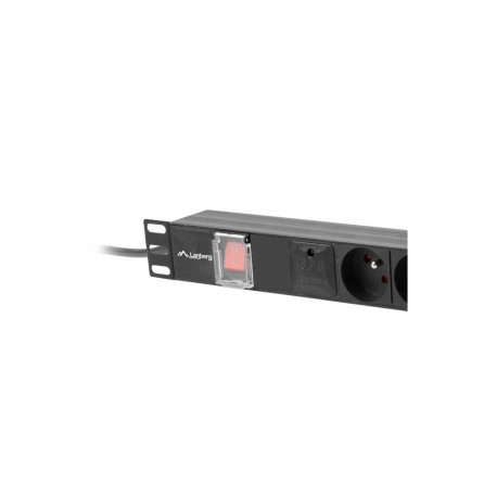 Power Strip - Lanberg 19" 1u 16a 6x230v 2m