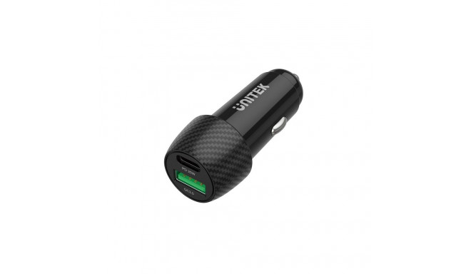 Car Charger - Unitek P1400A 38W USB-A USB-C QC 3.0