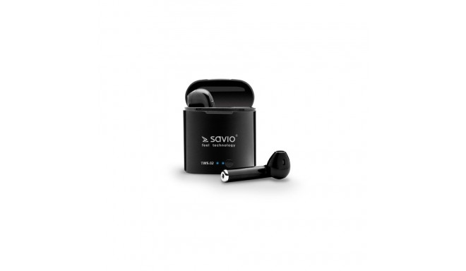 Wireless Headphones - Savio TWS-02, Black