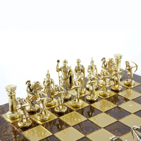 Manopoulos Archers Metal Chess Set With 44cm Chess Board