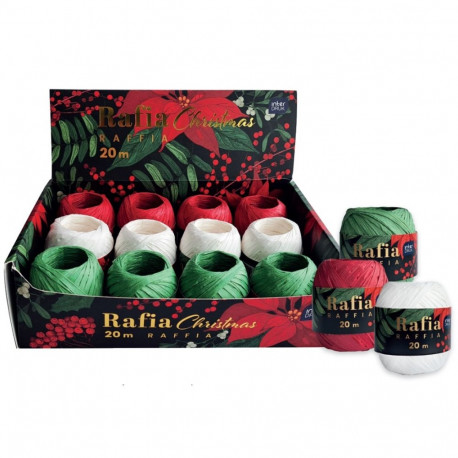 Pakkepael Rafia Christmas 20m assortii, Interdruk