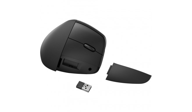Hiir HP 925 Ergonomic Vertical Wireless Bluetooth Mouse - Eemaldatav randmetugi, must, 6-nupuga, USB