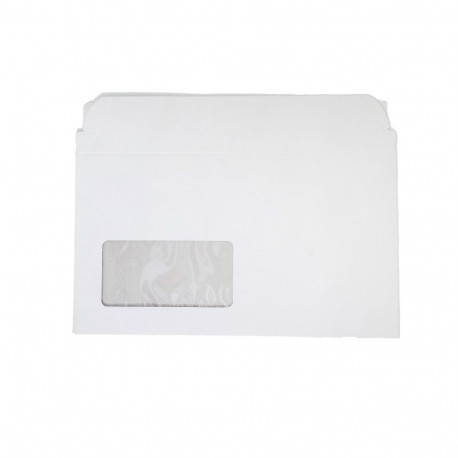 Ümbrik 125x220mm valge, aken 90*45, 250g/m2, iseliimuv
