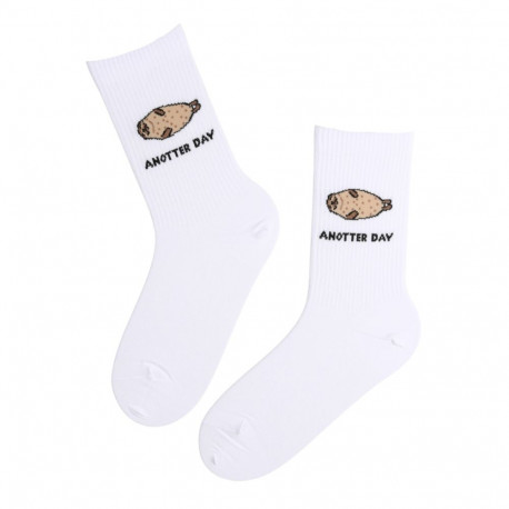 SOKISAHTEL ANOTTER DAY valged saarmaga puuvillased jooksusokid 444, 446