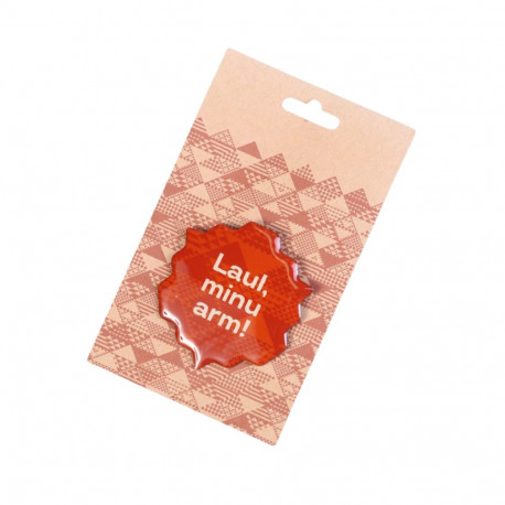 SOKISAHTEL 2019.a juubelipeo Laul MINU ARM nõelkinnitusega pruun metallist rinnamärk 425