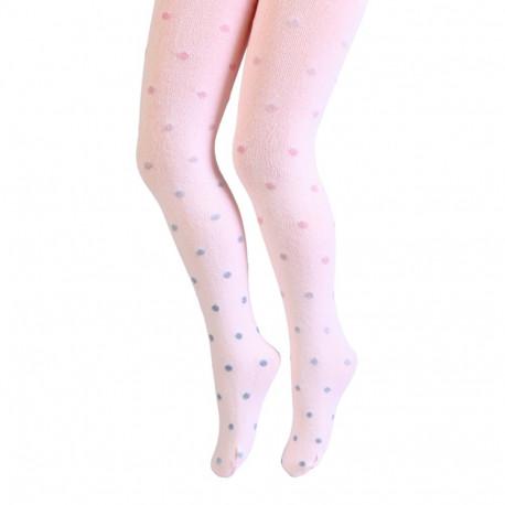 SOKISAHTEL CAMILY roosad täpilised sukkpüksid lastele 434