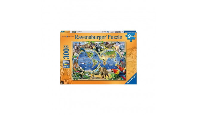 Ravensburger pusle 300 tk Maailma atlas loomadega