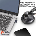 Poly Voyager 4320 MS Teams Wireless Headset, Bluetooth, USB-A, +BT700 dongle, Black
