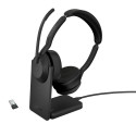 Jabra Evolve2 55 UC Stereo Link380a Wireless Headset Bluetooth USB-A, Charging Stand, Black