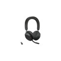 Jabra Evolve2 75 UC Wired & Wireless Headset, Bluetooth, USB-A, Charging Stand, Black