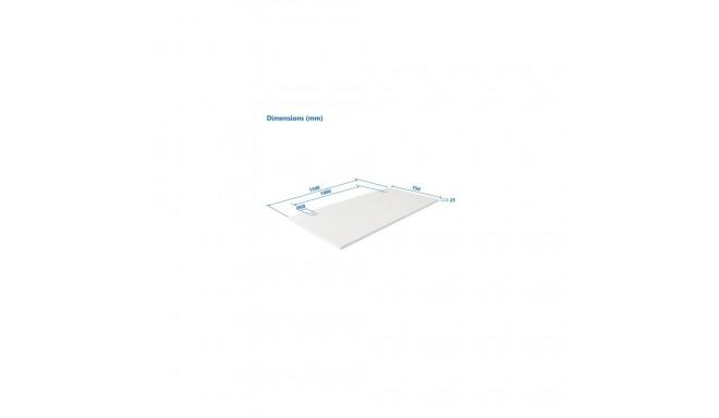 Up Up Table top L White, 1500x750x25mm (Laminated particle board)
