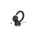Jabra Evolve2 75 UC Wired & Wireless Headset, Bluetooth, USB-A, Charging Stand, Black