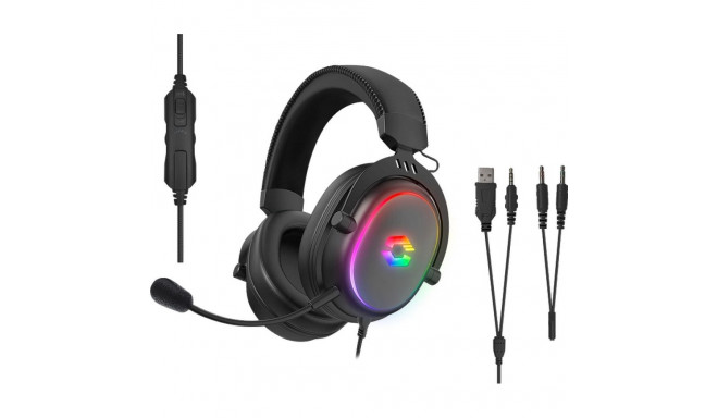 CONUX RGB Stereo Gaming Headset - for PC/PS5/PS4/Xbox SeriesX/S/Switch/OLED/Lite , black
