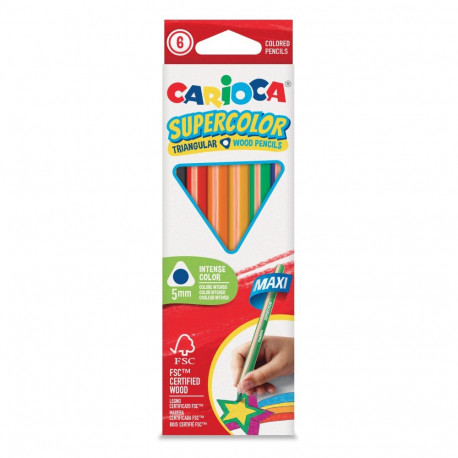 Värvipliiatsid CARIOCA SUPERCOLOR MAXI, 6 värvi