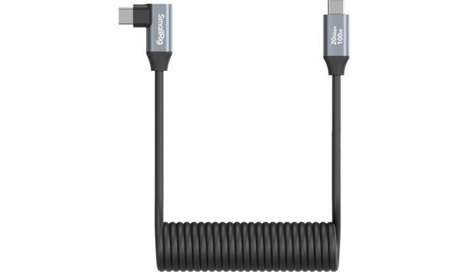 SmallRig 4792 USB-C Straight to USB-C Angled Coiled Data Cable