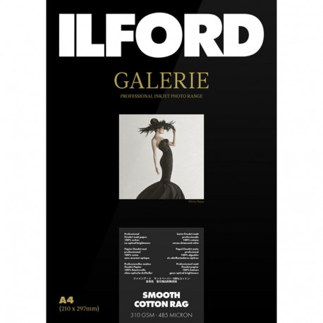 Ilford fotopaber 13x18cm Galerie Smooth Cotton Rag 310g 50 lehte