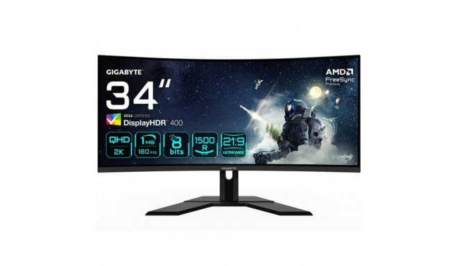GIGABYTE G34WQCP 34&quot; UWQHD Curved Gaming Monitor - 3440 x 1440, 1500R, 180Hz, 1ms, 350 cd/m