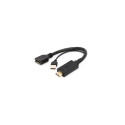 Gembird A-HDMIM-DPF-01 video cable adapter 0.1 m HDMI Type A (Standard) DisplayPort + USB Type-A Bla