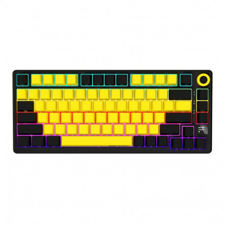 LORGAR KBP7075W, Wireless 75% Mechanical Gaming Keyboard Pro, Black/yellow, EN layout