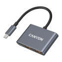 CANYON hub DS-3 3in1 USB-C Dark Grey