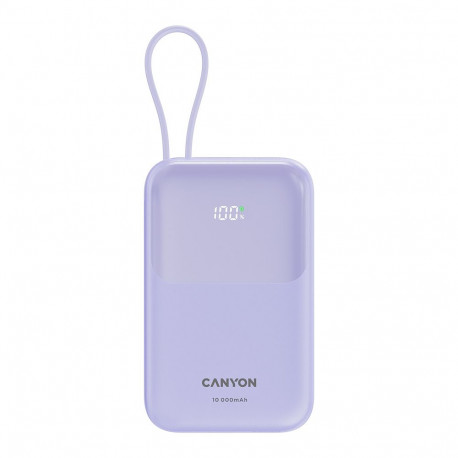 CANYON power bank OnPower 101 built-in cable 10000 mAh PD22.5W Purple