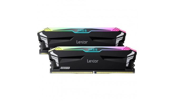 Lexar Ares DDR5 (2X16GB) 6400 CL32 1.4V Memory with heatsink and RGB lighting,Dual pack, Black Color