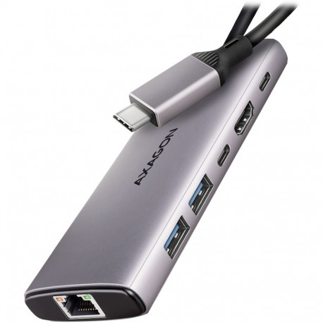 AXAGON HMC-6G2L 2x USB-A 10Gbps, 1x USB-C 10Gbps, 4K/60Hz HDMI, RJ-45, USB 3.2 Gen 2 hub, PD 100W, 1