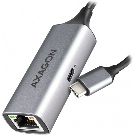 AXAGON ADE-TXPD USB-C USB3.2 Gen 1 - Gigabit Ethernet + PD 100W, Switch comp., metal, grey