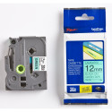 Brother TZe-731 siltlind, 12 mm x 8 m, must rohelisel taustal
