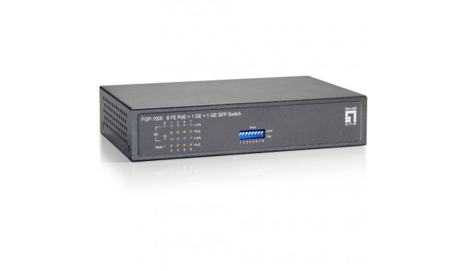 "Switch 8x FE FGP-1000 1xGE 1xGSFP 120W 8xPoE"
