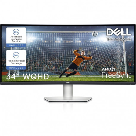 Dell monitor S3423DWC (34401440) 86.42cm/34" 21:9 WQHD VA 4ms 100Hz 2xHDMI DP USB-C, hõbedane/must