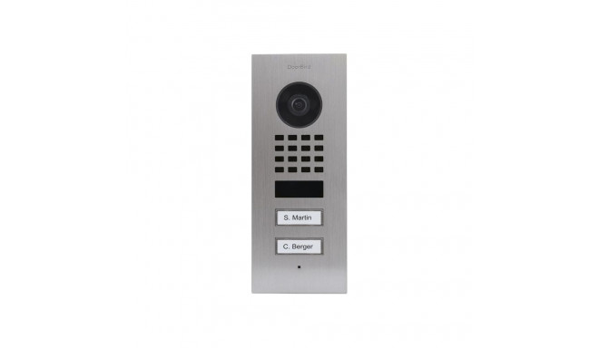 "DoorBird D1102V IP Vid. Türst. V2A Edels. 2Ruftasten Unterputz"