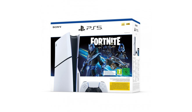"Sony Playstation 5 Slim - 1TB Fortnite Cobalt Star Bundle white"