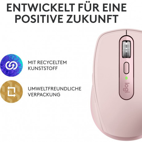 "Logitech MX Anywhere 3S Mouse optical 6 buttons wireless Bluetooth rose"
