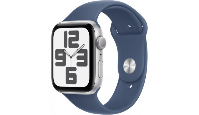 "APPLE Watch SE GPS 44mm Silver Aluminium Case with Denim Sport Band - S/M"