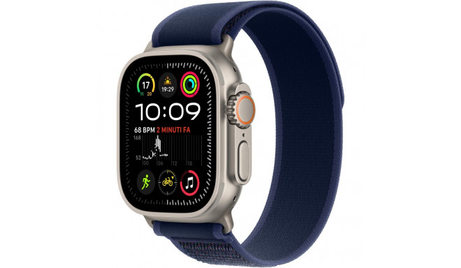 "APPLE Watch Ultra 2 GPS + Cellular 49mm Natural Titanium Case with Blue Trail Loop - M/L"