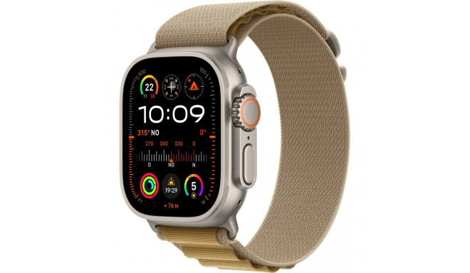 "APPLE Watch Ultra 2 GPS + Cellular 49mm Natural Titanium Case with Tan Alpine Loop - Large"