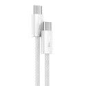 Kaabel USB-C USB-C Baseus, 100W, 1m (valge)