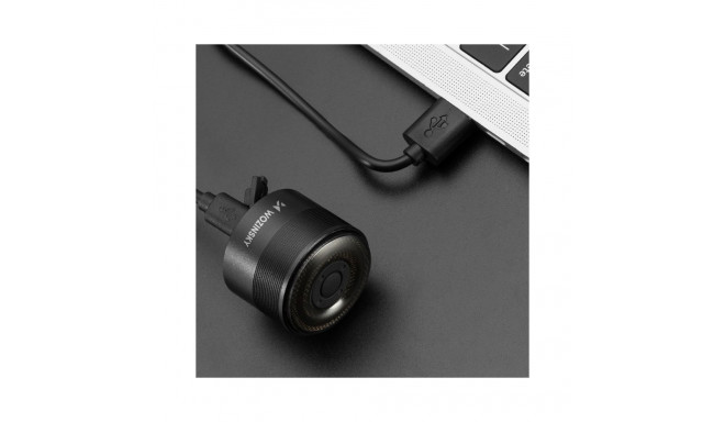 Wozinsky LED aizmugurējais velosipēda lukturis ar mikro USB sarkanā gaisma 5 režīmi melns (WRBLB2)