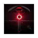 Wozinsky LED tagumine jalgratta valgus mikro USB punane valgus 5 režiimi must (WRBLB2)
