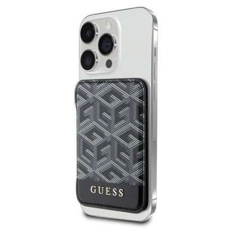 Guess Wallet Card Slot GUWMSHGCFSEK MagSafe GCube stripe czarny|black