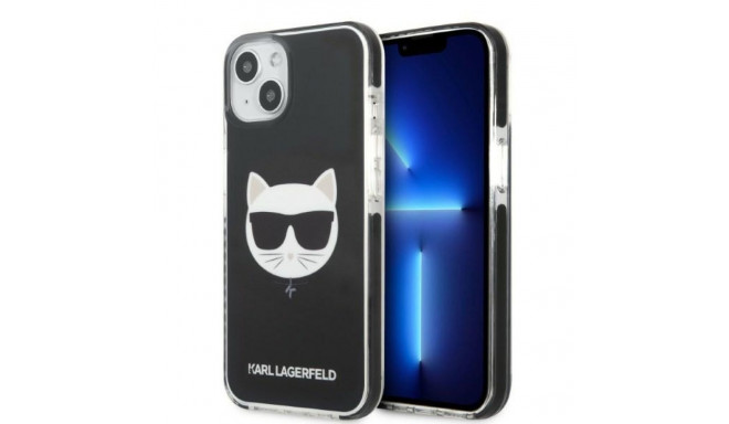 Karl Lagerfeld TPE Choupette Head ümbris iPhone 13-le Must