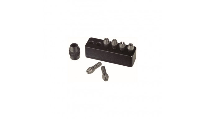 Proxxon MICROMOT Steel Collet Set 28940 – 6 pcs (Ø 1.0–3.2 mm) + clamping nut & holder