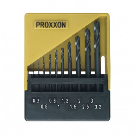 Proxxon HSS keerdpuuride komplekt 28874 – 10 tk, Ø 0.3–3.2 mm