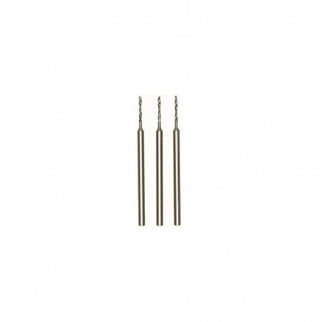 Proxxon micro drill bit set – 1.0 mm HSS tungsten-vanadium, shank Ø 2.35 mm, pack of 3