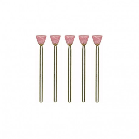 Proxxon corundum grinding bits – 5-piece set, 7 mm cone heads, 3 mm shank for MICROMOT rotary tools