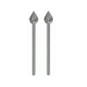 Tungsten vanadium milling bit, 2 pcs., flame-shaped, 6 mm