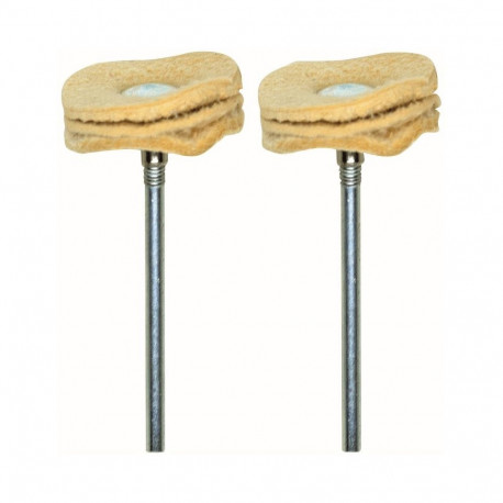 Proxxon micromot polishing discs – chamois leather, 22 mm diameter, 2 pieces, shaft 2.35 mm