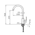 Kitchen tap Pyramis black matte